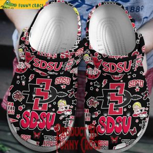 San Diego State Aztecs SDSU Black Crocs Shoes 1