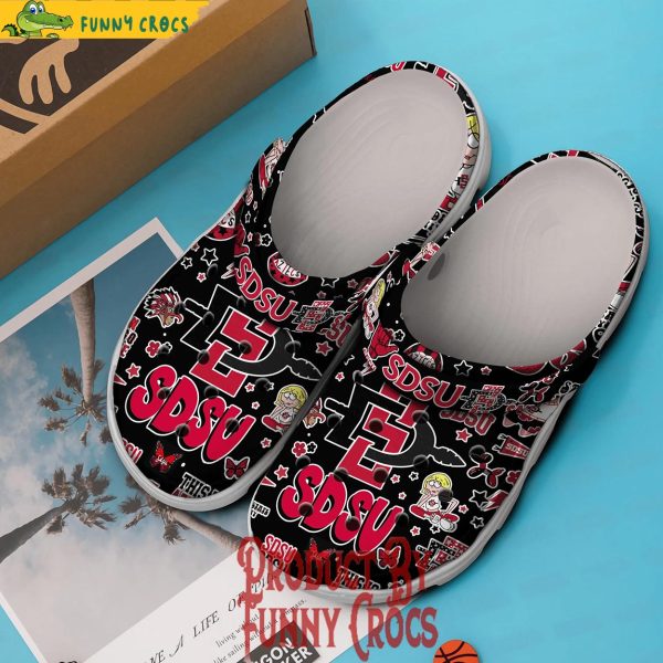 San Diego State Aztecs SDSU Black Crocs Shoes