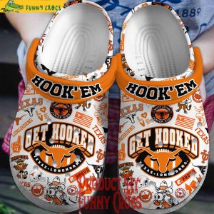 Texas Longhorn Hook’ em Get Hooked Crocs Slippers