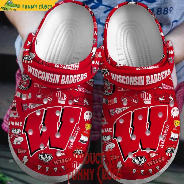 Wisconsin Badgers Red Crocs Slippers