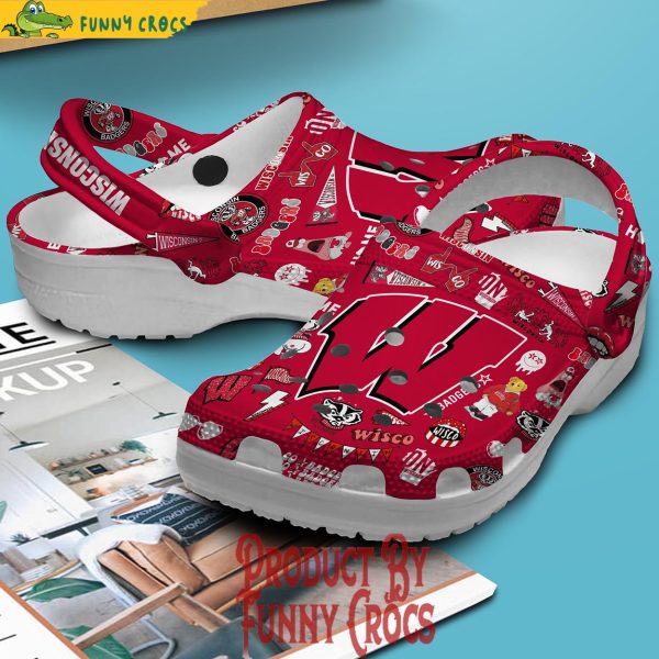 Wisconsin Badgers Red Crocs Slippers