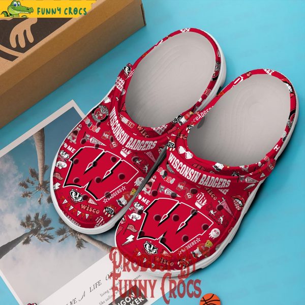 Wisconsin Badgers Red Crocs Slippers