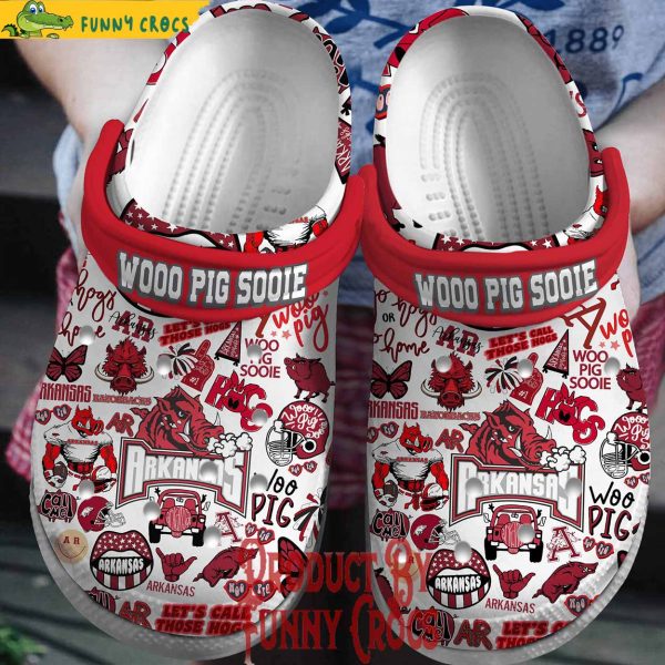 Arkansas Razorbacks Woo Pig Sooie Pattern Crocs Shoes