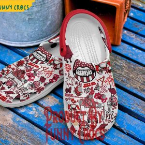 Arkansas Razorbacks Woo Pig Sooie Pattern Crocs Shoes 3