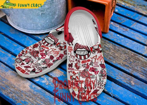 Arkansas Razorbacks Woo Pig Sooie Pattern Crocs Shoes