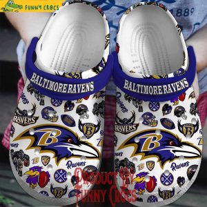 Baltimore Ravens Logo Pattern Crocs For Adults 1