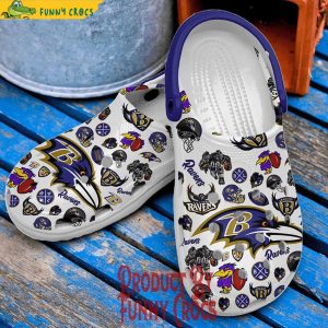 Baltimore Ravens Logo Pattern Crocs For Adults 3