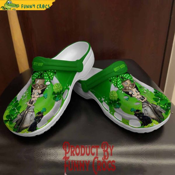 Beautiful Betty Boop And Cat Saint Patricks Day Crocs