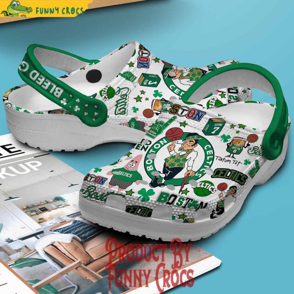 Boston Celtics Bleed Green Basketball White Crocs Clog Crocband