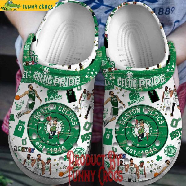 Boston Celtics Pride Est 1946 Basketball White Crocs