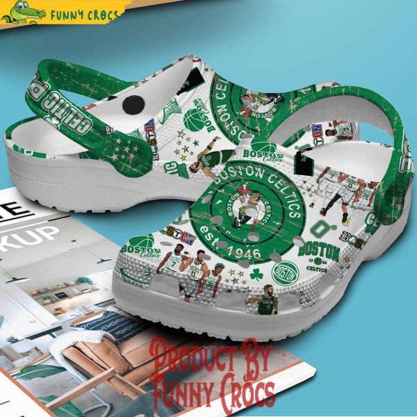 Boston Celtics Pride Est 1946 Basketball White Crocs