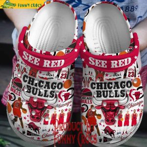 Chicago Bulls See Red Basketball Crocs Shoes 1