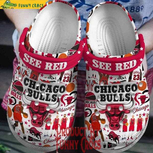 Chicago Bulls See Red Basketball Crocs Shoes