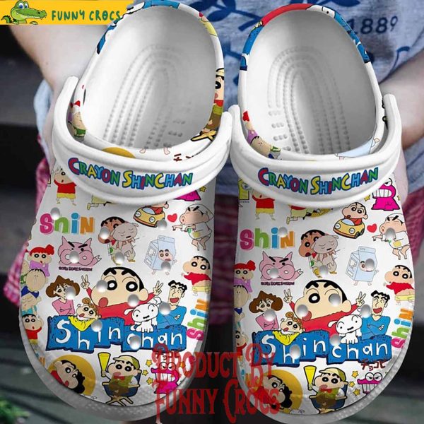 Crayon Shin Chan White Crocs Shoes