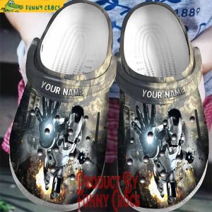 Custom Iron Man Silver Crocs Shoes