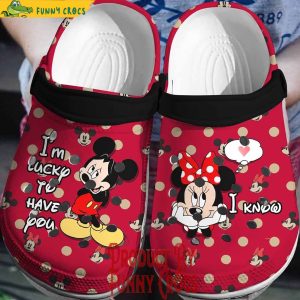 Custom Mickey Minnie I Am Lucky To Have You, Her Know Valentines Crocs