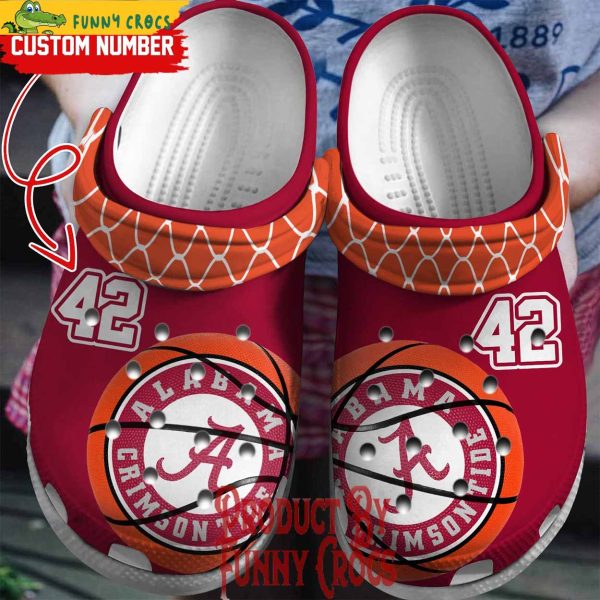 Custom Number Alabama Crimson Tide Men’s Basketball Crocs Shoes