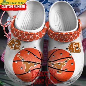 Custom Number Texas longhorn Men’s Basketball Crocs Shoes