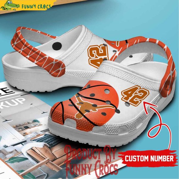 Custom Number Texas longhorn Men’s Basketball Crocs Shoes