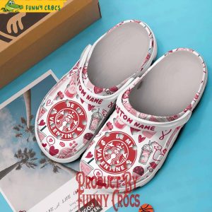 Custom Starbucks Be My Valentines Pattern Crocs Slippers 2