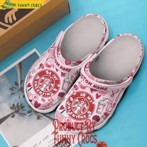 Custom Starbucks Be My Valentines Pattern Crocs Slippers 3