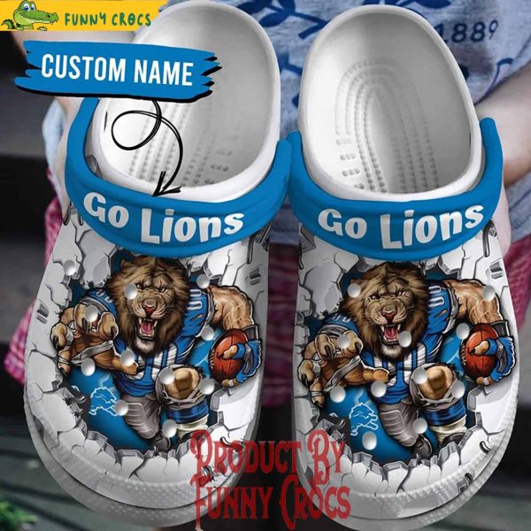 Detroit Lions Go Lions Breaking Wall NFL Crocs