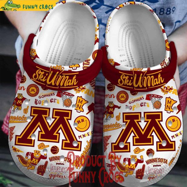 Minnesota Golden Gophers Ski U Mah Basketball Crocs Shoes