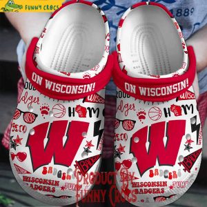 On Wisconsin Badgers Basketball Crocs For Adults