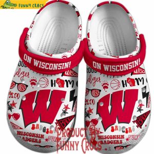 On Wisconsin Badgers Basketball Crocs For Adults 2