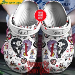 Personalized Jack Love Sally Valentine Day Crocs 1