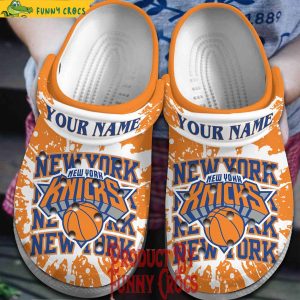 Personalized New York Knicks Basketball Orange Crocs Shoes