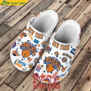 Premium New York Knicks NBA White Crocs Shoes