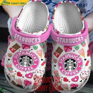 Starbucks Happy Valentines Pattern Crocs 1