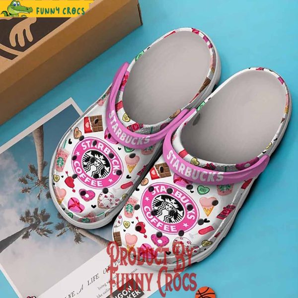 Starbucks Happy Valentines Pattern Crocs