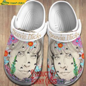 Stevie Nicks Face Art White Crocs