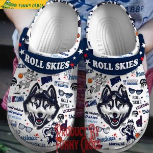 Uconn Huskies Roll Skies Basketball Crocs Shoes 2