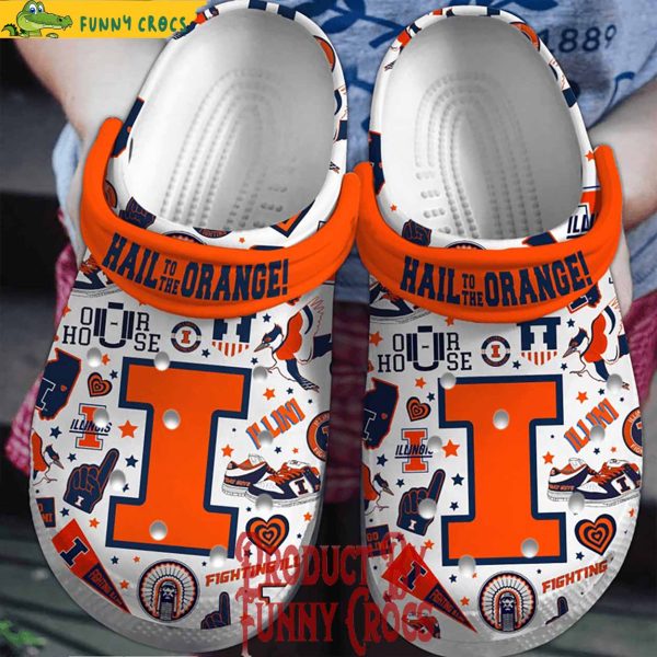 University Of Illinois Fighting Illini Football Crocs Shoes