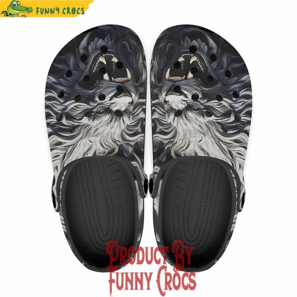 Colorful Creepy Lion Carving Crocs Shoes