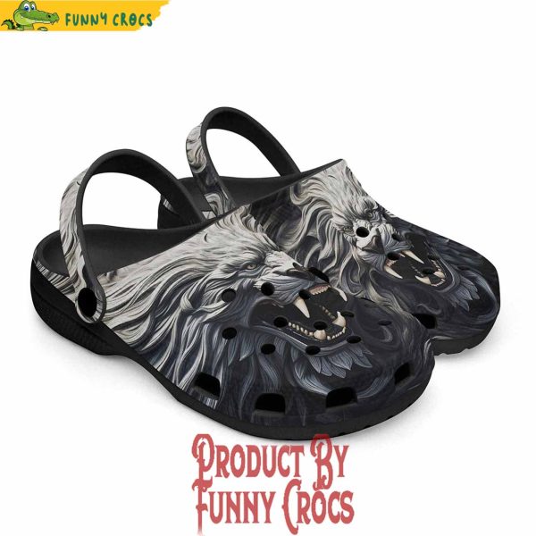 Colorful Creepy Lion Carving Crocs Shoes