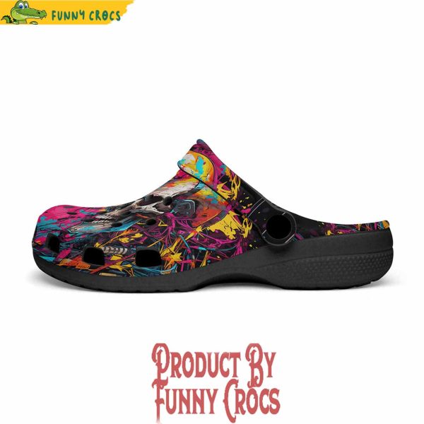 Colorful Cyberpunk Skull Crocs Shoes