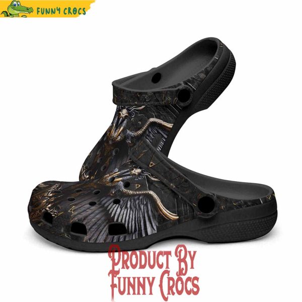 Colorful Dark Gold Egyptian Phoenix Crocs Shoes