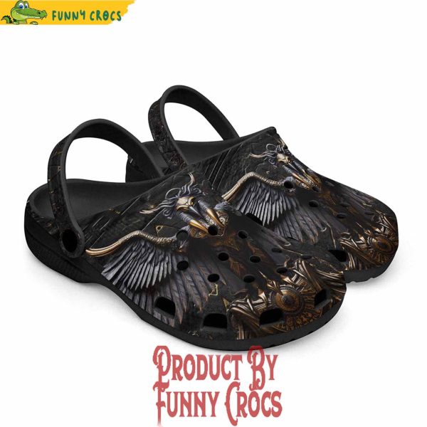 Colorful Dark Gold Egyptian Phoenix Crocs Shoes