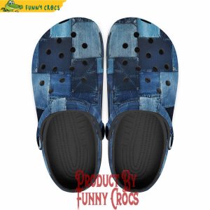 Colorful Denim Patchwork Crocs Shoes