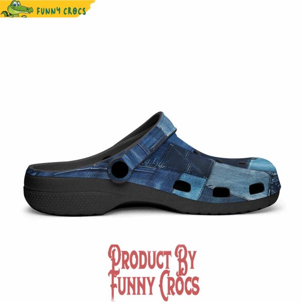 Colorful Denim Patchwork Crocs Shoes