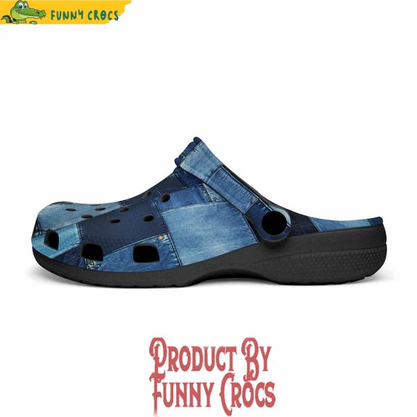 Colorful Denim Patchwork Crocs Shoes