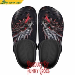 Colorful Dragon Head With Fire Crocs Shoes