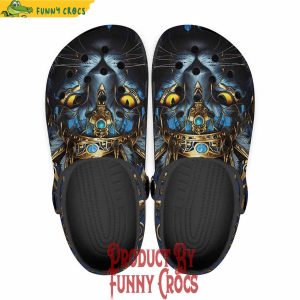 Colorful Egyptian Cat With Crown Crocs Shoes