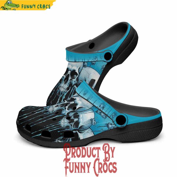 Colorful Expressionistic Skulls Drip Crocs Shoes