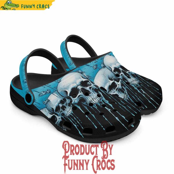 Colorful Expressionistic Skulls Drip Crocs Shoes