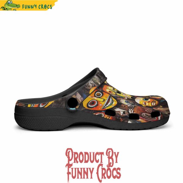 Colorful Expressive Masks Totems Crocs Shoes